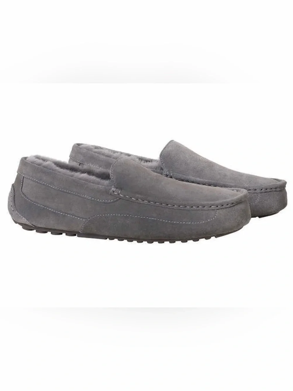 Kirkland Signature Grey Suede Fleece-Lined Slip-On Loafers